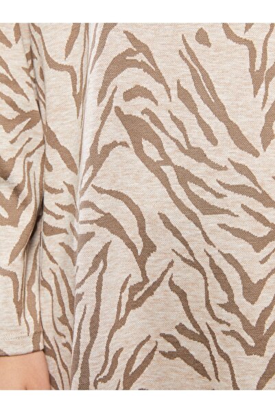 LC Waikiki Nyomtatott nyakú, hosszú ujjú női tunika