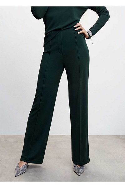 MANGO Woman Παντελόνι σε ίσιο κόψιμο με λεπτομέρεια ραφής