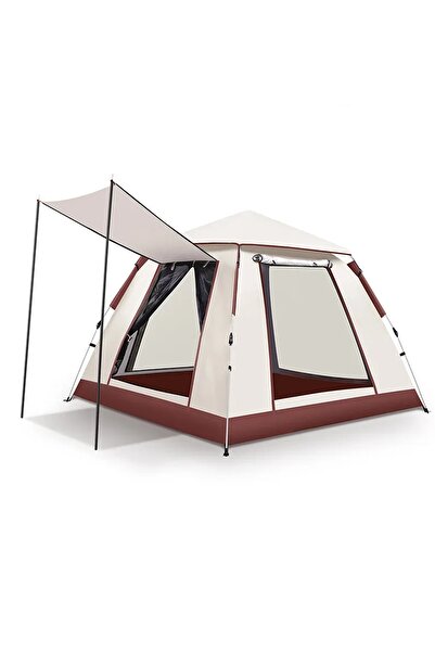 Sore Tam Otomatik Tenteli Sineklik 4 Taraflı Su Geçirmez Oxford Kumaşlı 6 Kişilik Kamp Çadırı 240x240x160