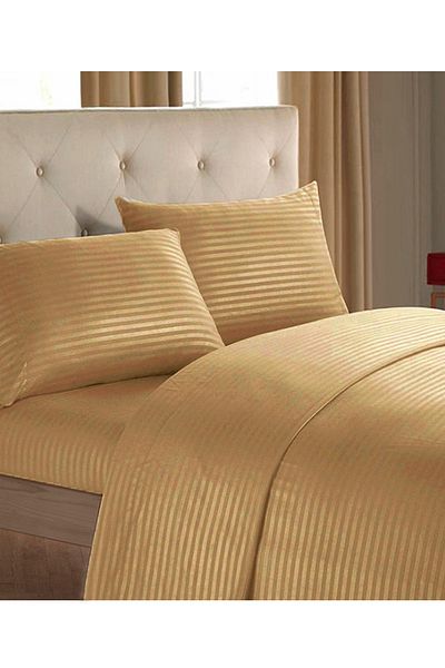 Evlen Home Collection Комплект памучни пликове за завивки от 4 части Комплект пликове за завивки на райета | Hotel Linens Coffee