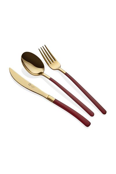 Glore Roman Cutlery Set Gold-red