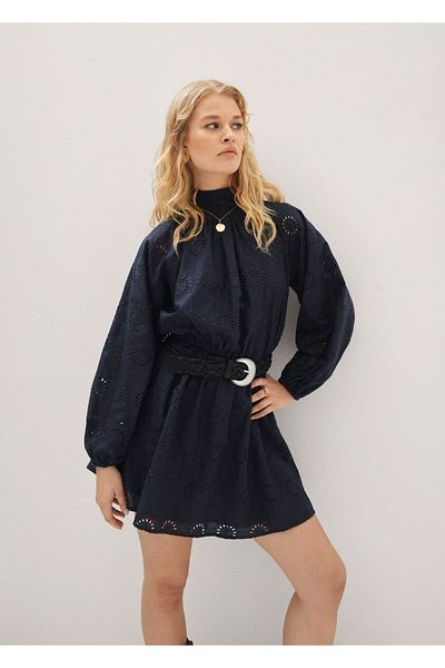 MANGO Woman Openwork Detailed Cotton Dress
