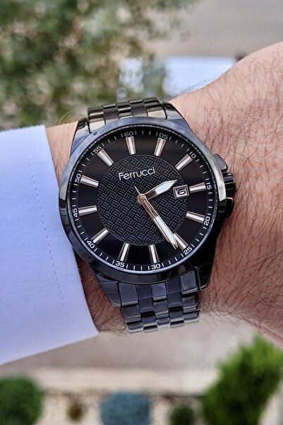 Ferrucci Siyah Renk Takvimli 2 Yıl Garantili Erkek Kol Saati
