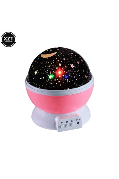 Genel Markalar Renkli Yıldızlı Gökyüzü Projeksiyon Gece Lambası, Pembe, Yumuş...