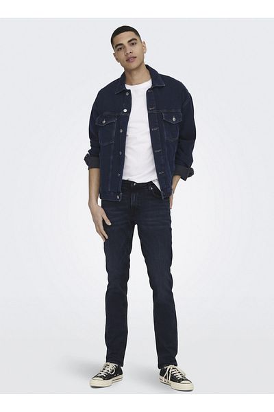 Only & Sons Ανδρικό Slim Fit στενό σκούρο μπλε τζιν παντελόνι - ONSLOOM 4976 DNM JEANS