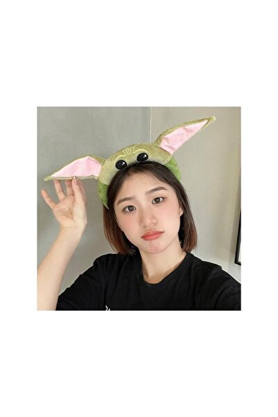 Hd Marketim إكسسوار شعر على شكل تاج من القطيفة من بيبي يودا، رباط شعر بيبي يودا