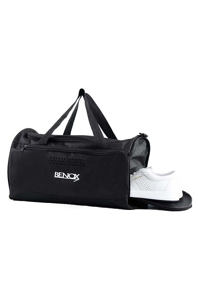 BENOX Geantă neagră pentru sport și călătorie cu compartiment pentru încălțăminte