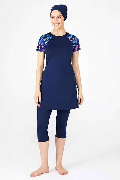 YUYİ HALF SLEEVE QUICK DRYING SWIMSUIT FABRIC PLUS SIZE OPTIONS HALF SLEEVE WOMEN'S SWIMSUIT WITH TIGHTS