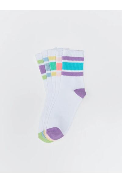 LC Waikiki Цветни чорапи с блокове за момичета, 5 чифта