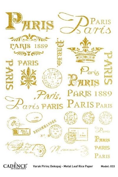 Cadence Gold Foil Brass Decopage Model 33