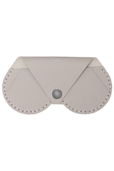 Gözlük Kılıfı Unisex Gri Metal Çıtcıt Detaylı