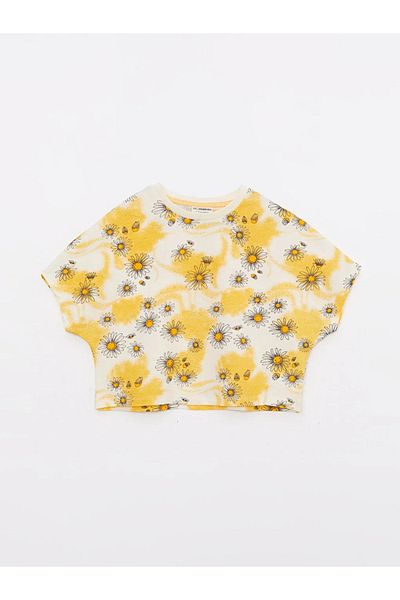 LC Waikiki LCW Kids Crew Neck Printed Short Sleeve Cotton Girl's T-Shirt