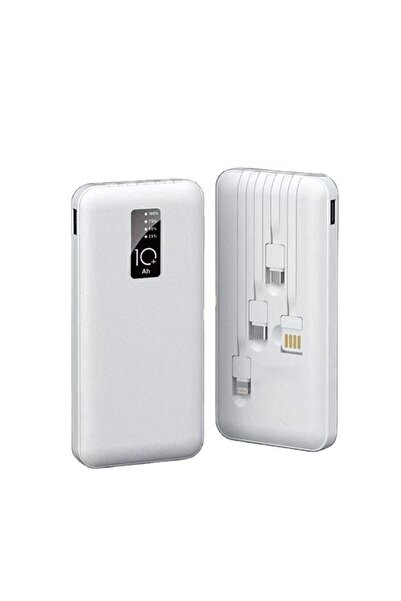 peakaks 10.000 Mah Şarj Göstergeli Dahili Çoklu Kablolu Powerbank, Samsung/ıp...