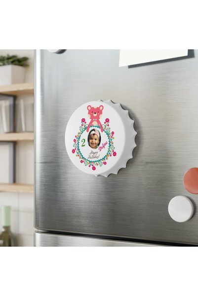 LEYLASER 50 Adet Kapak Açacak Resimli Kişiye Özel Magnet Buzdolabı Süsü, Doğum Günü Çocuk 4