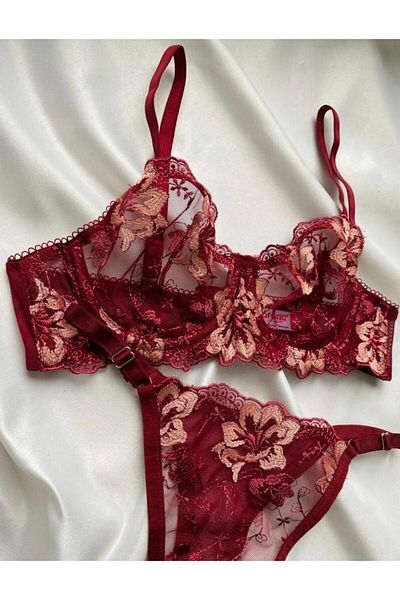 WİNTEX PREMIUM SERIES LACE AND TULLE DETAILED BRA SET