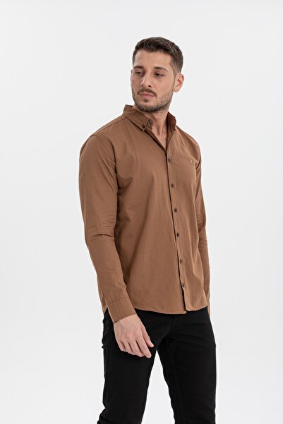 Redline Men's 100% Cotton Washed Long Sleeve Regular Fit Shirt