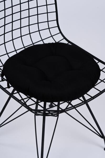 ALTINPAMUK Laurel Round Chair-Stool Cushion Black 39 cm