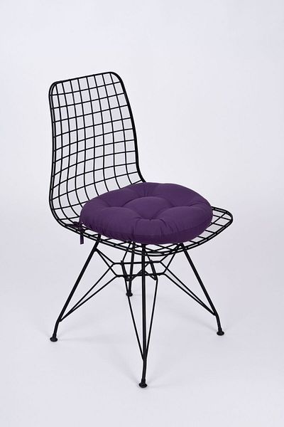 ALTINPAMUK Purple Laurel Round Chair - 39 cm Stool Cushion