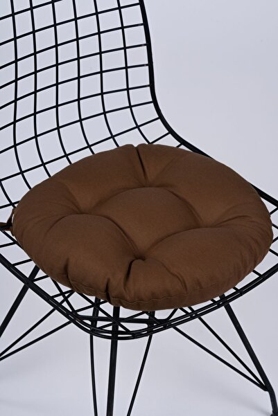 ALTINPAMUK Laurel Round Chair - Cushion Brown 39 cm Stool