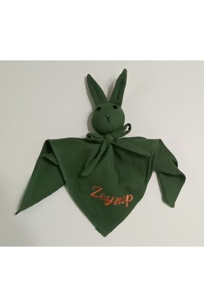 moms and babies İsimli Uyku Arkadaşı Doğal Müslin Kumaş Isme Özel Turuncu - Y...