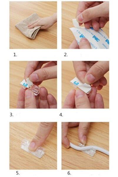 SARFEX 20 Clear Clips - Practical Cable Organizing and Adhesive Cable Fixer