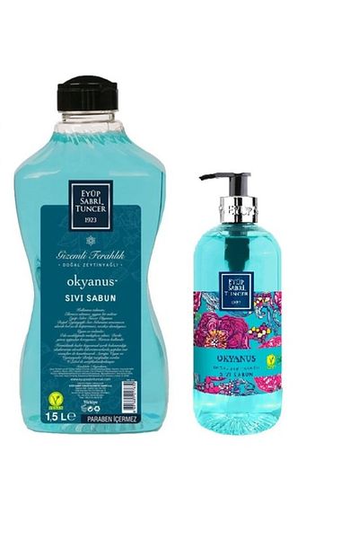 Eyüp Sabri Tuncer Natural Olive Oil Liquid Soap Ocean Double Set 1500 ml + 500 ml