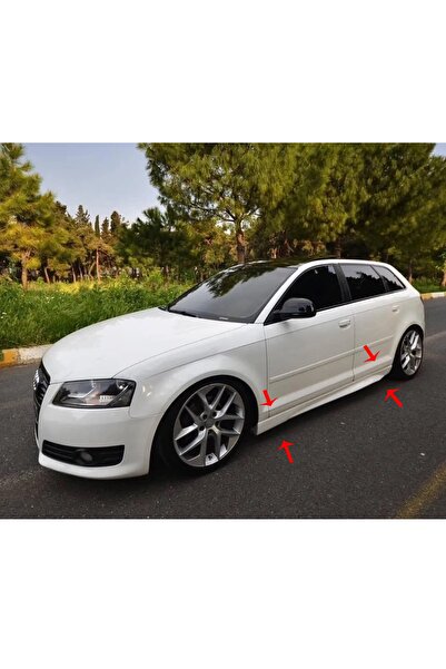 HasAkman A3 8P Uyumlu 4 Kapı Yan Marşpiyel Seti Mat Siyah Plastik 2 Adet 2006 2007 2008 2009 2010 2011 2012