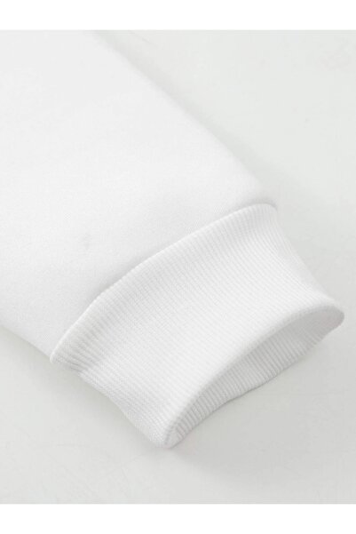 Machetta Σετ ανδρικής φόρμας Plus Size White Paris Printed Crew Neck