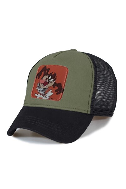 Trucker Tasmanian Devil Orange Model Mesh Hat - Replaceable Leather Patch