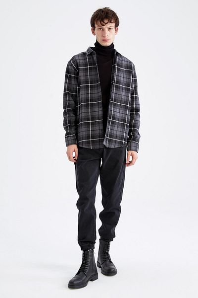 DeFacto Regular Fit Checkered Lumberjack Long Sleeve Shirt