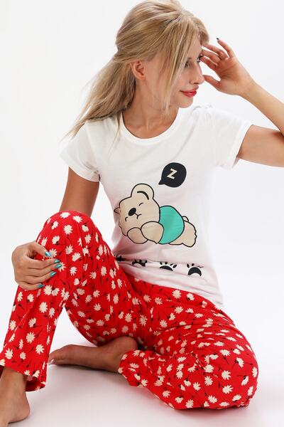 Meyz Short Sleeve Cotton Women's Pajamas Set