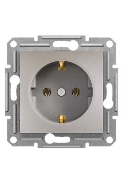 Schneider Electric Asfora Plus مقبس مؤرض مقاوم للأطفال، بدون إطار برونزي 2900269