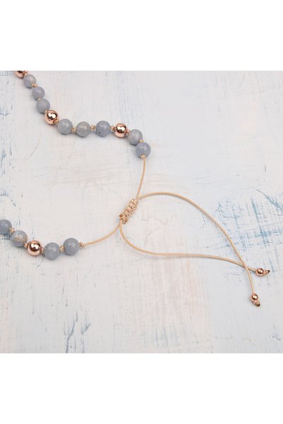 Deniz Doğal Taş Natural Stone Mother's Necklace: Anjelite, Moonstone, Pink Quartz, Crystal Quartz, Mother's Day Gift