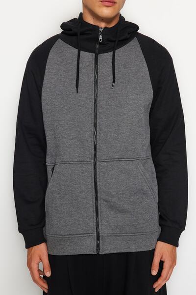 Trendyol Collection Antracit polár/meleg pulóver - normál szabású TMNAW22sw0843