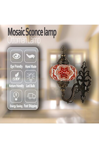 Genel Markalar Dekoratif El Yapımı Hediyelik Mozaik Duvar Lambası Osmanlı