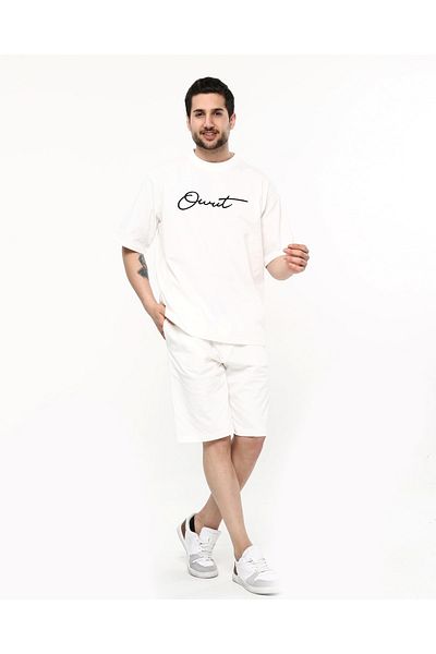 Owut Collection Мъжки щамповани къси панталони в голям размер