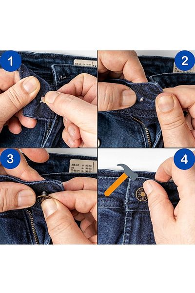 a02teks 4 Big 8 Small Jeans Buttons