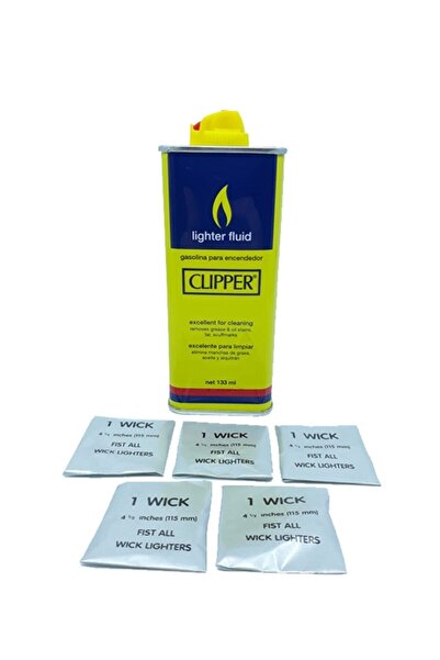 Clipper 5'li Çakmak Fitili ve 133ml Teneke Benzin