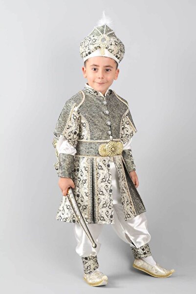 Osmanlı Sünnet Kıyafetleri DİRİLİŞ ŞEHZADE KAHVE SÜNNET TAKIMI
