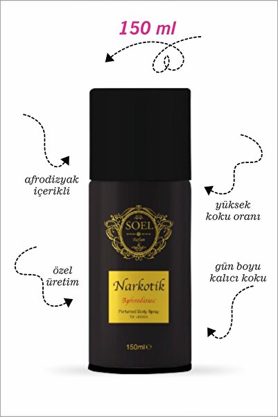 Soel Parfüm Erkek Deodorant Sprey Afrodizyak Içerikli Narkotik 150 Ml