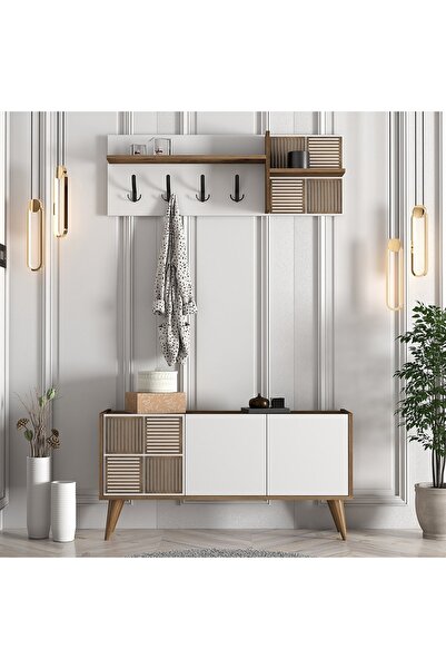 Variant Mobilya Siena Portmanto - Ceviz / Beyaz