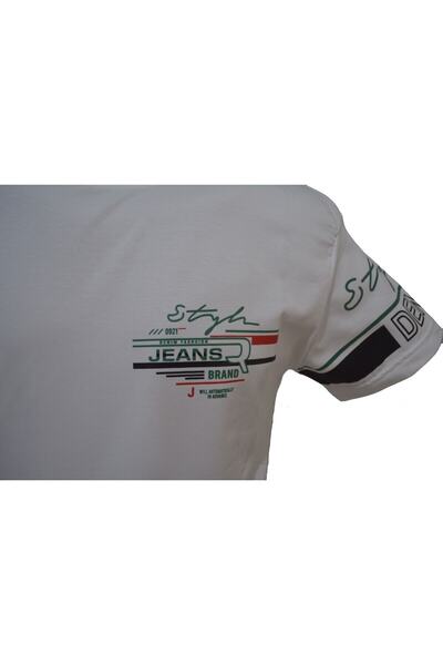 MASTIFF Erkek Beyaz Renk Jeans Yazılı Tişört