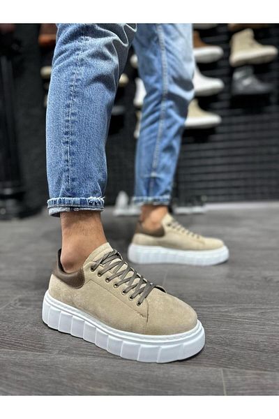 Joy Man J144 Lace-Up Orthopedic Sole Ανδρικά αθλητικά παπούτσια καθημερινά σουέτ BT Mink