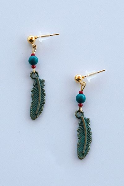 Lila Rosa Ethnic Authentic Design Brass Earrings