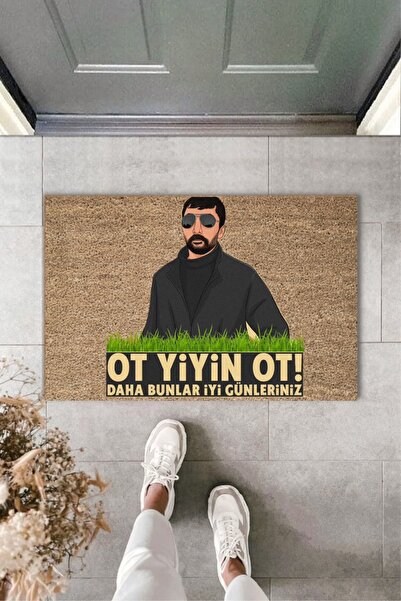 Pazarova Modern Dijital Baskı - Gebeş Mizah Paspas- 70x45 Cm - Mizah Kapı Önü Paspası