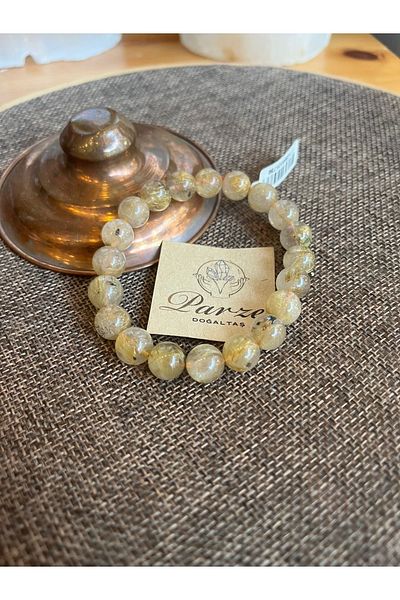 parze doğaltaş Gold Rutile Quartz Bracelet