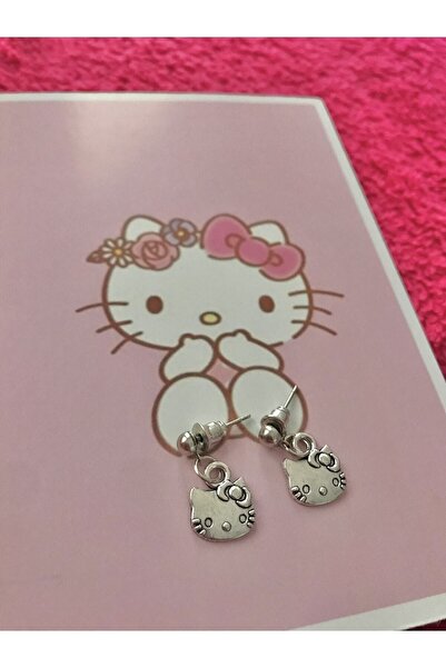 TakıConcept Sanrio Kawaii Hello Kitty Küpe Gümüş Kaplama