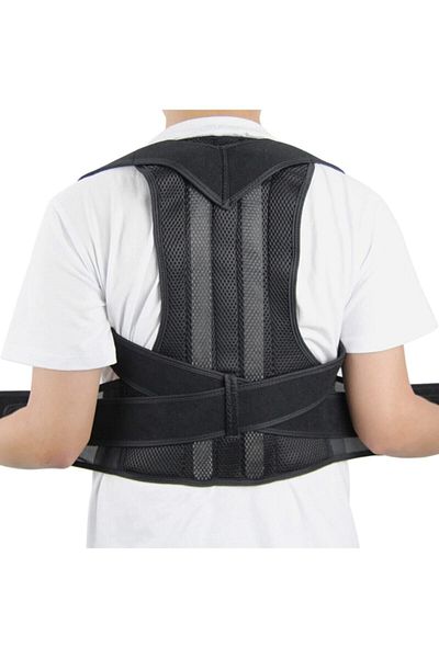 Ankaflex Unisex Μαύρος κορσές όρθιας στάσης Κορσέ κατά της καμπούρας Κορσές μέσης πλάτης ώμου για όρθια στάση Σκολίωση