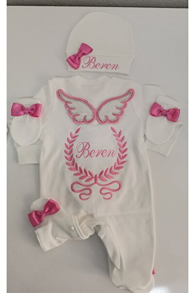 MİNİK ADIMLAR Minik Adımlar Isme Özel Melek Kantlı Tulum Seti