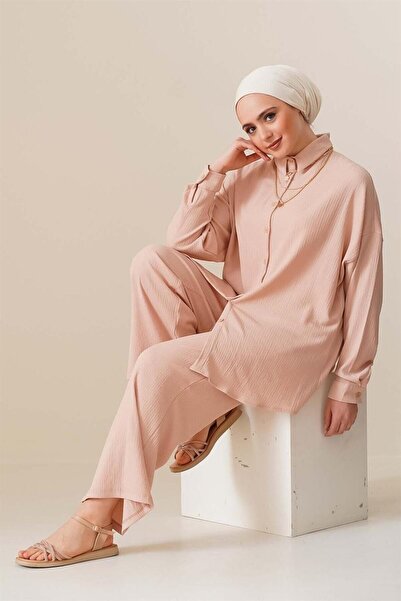 MEECY Női krémszínű kötött dupla szett